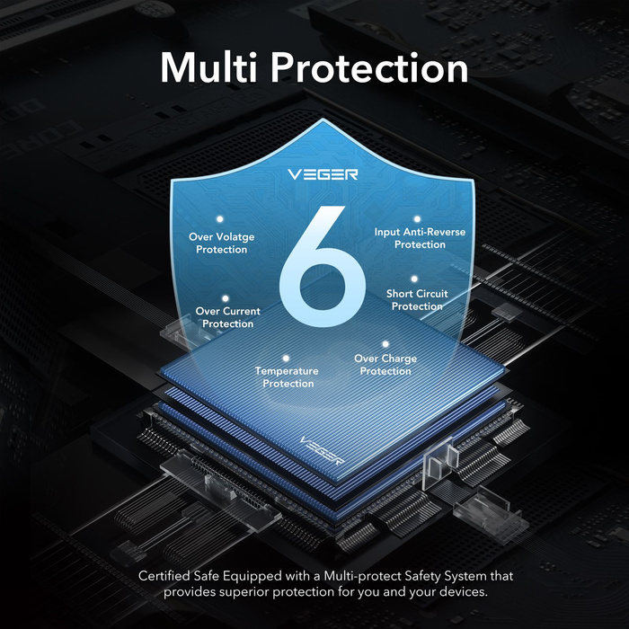 VEGER powerbank 10000 mAh PD QC3.0 2A 20W L10S (W1105PD) biały