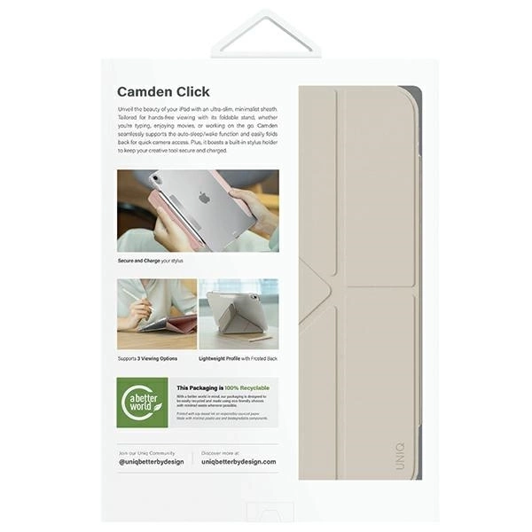 Etui UNIQ Camden Click na iPad Air 11" 2024 - beżowe