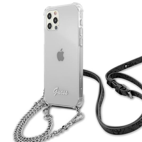 Etui GUESS Apple iPhone 12 12 Pro 4G Silver Chain Bezbarwny Hardcase