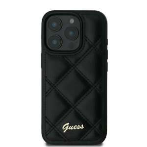 Etui Guess iPhone 16 6.1" czarny/black hardcase Quiled Metal Logo