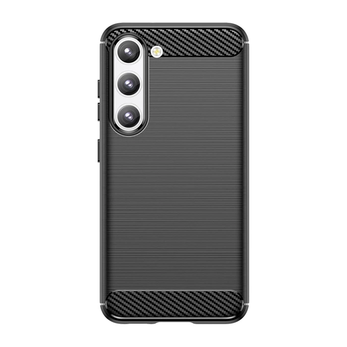 Carbon Case etui Samsung Galaxy S23+ elastyczny silikonowy karbonowy pokrowiec czarne