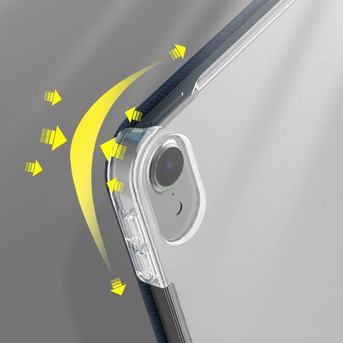 Kingxbar Business Series magnetyczne etui Smart Cover Sleep podstawka iPad Air 2020 / 2022 pomarańczowy