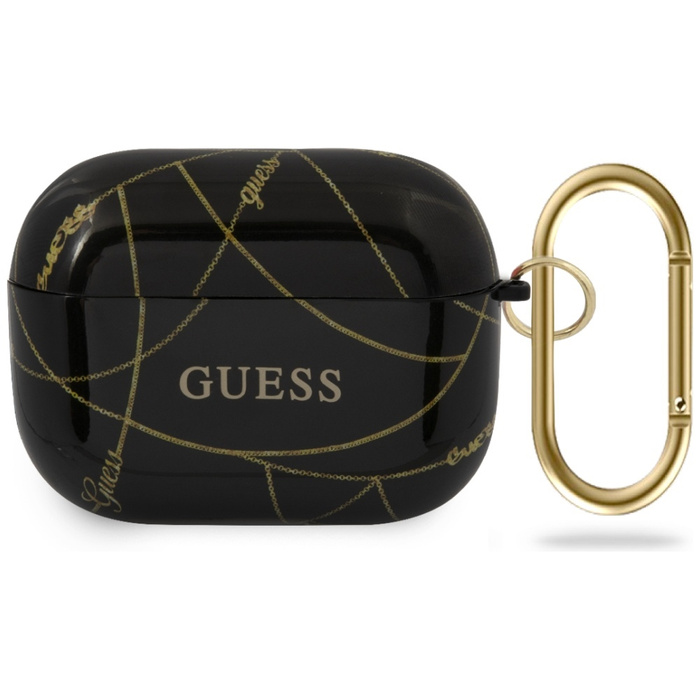 Etui GUESS Apple AirPods Pro Cover Gold Chain Collection Czarny Case