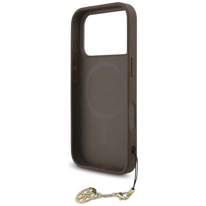 Etui Guess 4G Charms Collection MagSafe  do iPhone 17 Pro brązowy