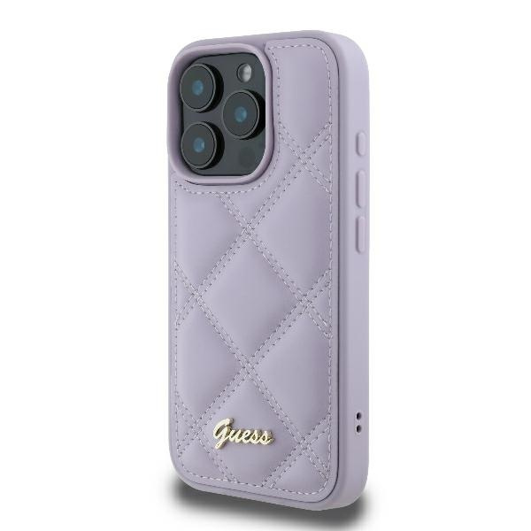 Etui Guess iPhone 16 Pro Max 6.9" jasnofioletowy/light purple hardcase Quilted Metal Logo