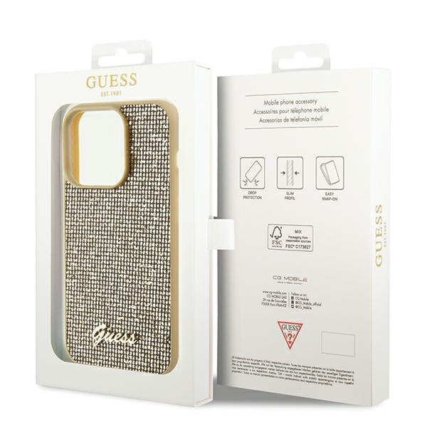 Etui Guess GUHCP14LPMSDGSD iPhone 14 Pro 6.1" złoty/gold hardcase Disco Metal Script Case