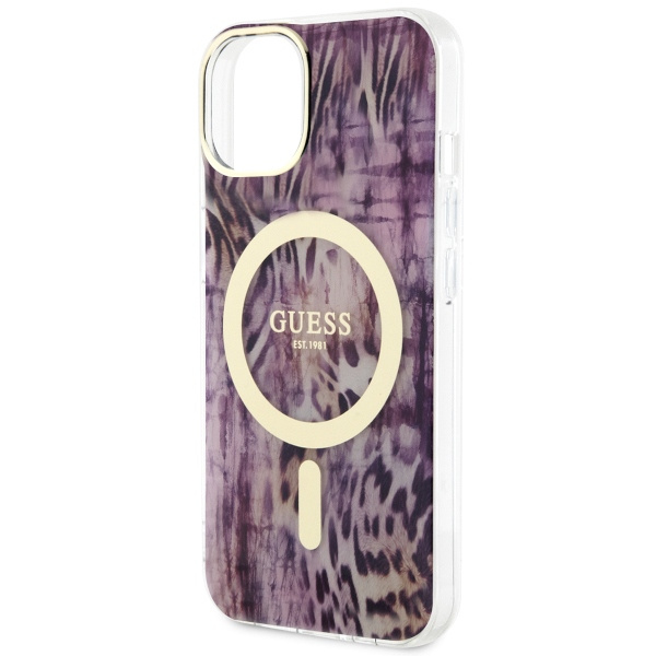 Etui Guess GUHMP14SHLEOPWP iPhone 14 6.1" różowy/pink hardcase Leopard MagSafe Case