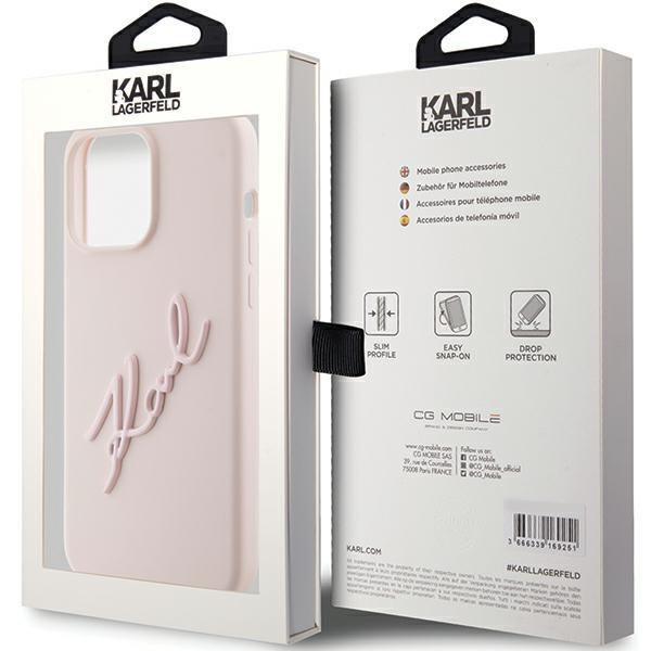 Etui Karl Lagerfeld KLHCP15XSKSBMCP iPhone 15 Pro Max 6.7" różowy/pink hardcase Silicone Karl Script Case
