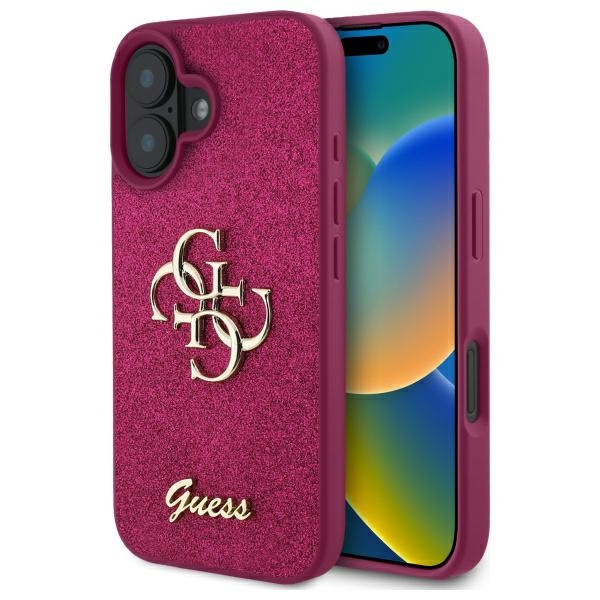 Etui Guess iPhone 16 fioletowy/lpurple hardcase Fixed Glitter Big 4G
