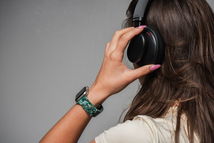 Pasek do Apple Watch Forcell F-Design FA04 zatrzask żywiczny marmurkowy 38 / 40 / 41 mm zielony