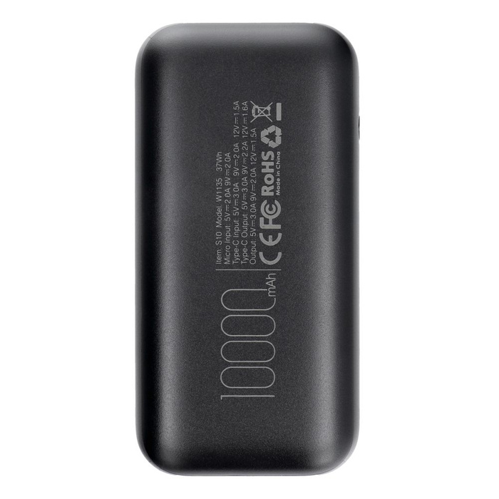 VEGER powerbank 10000 mAh PD QC3.0 3A 20W S10 (W1135) czarny