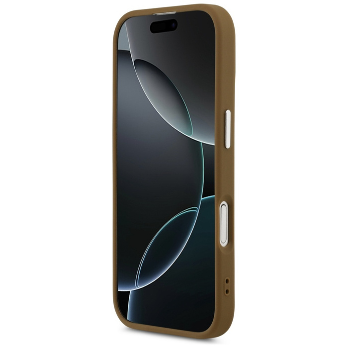 Etui Guess Triangle Logo MagSafe do      iPhone 17 brązowy