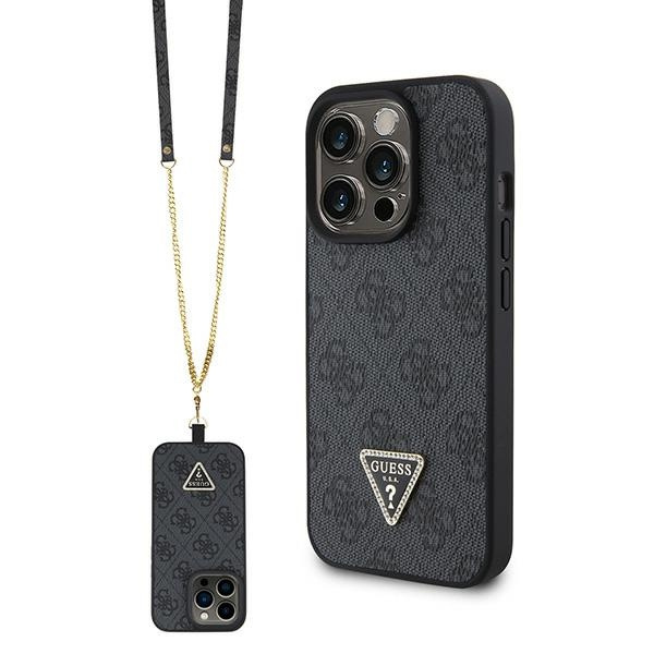 Etui Guess GUHCP15XP4TDSCPK iPhone 15 Pro Max 6.7" czarny/black hardcase Crossbody 4G Metal Logo Case