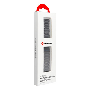 Pasek do Samsung Galaxy Watch Forcell F-Design FS06 zatrzask stal 22 mm czarny