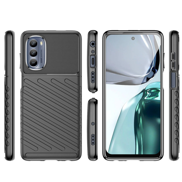 Etui Thunder Case etui do Motorola Moto G62 5G silikonowy pancerny pokrowiec czarne Case