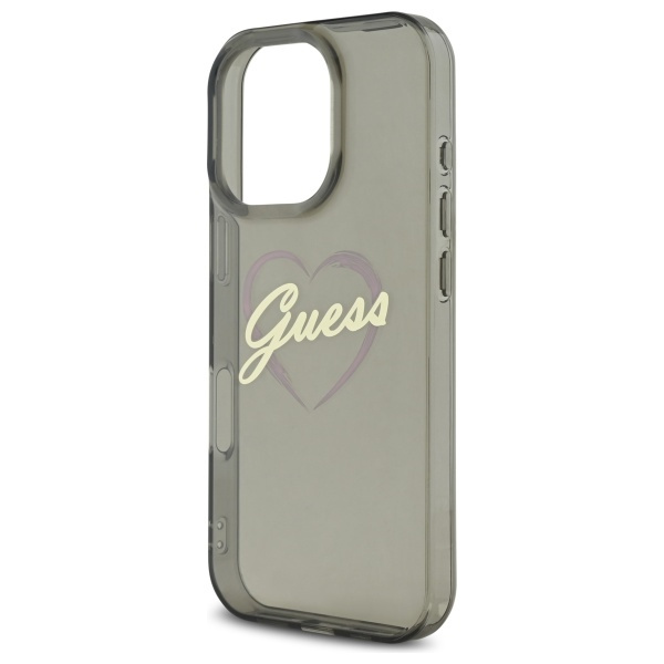 Etui Guess iPhone 16 Pro Max 6.9" czarny/black hardcase IML Heart