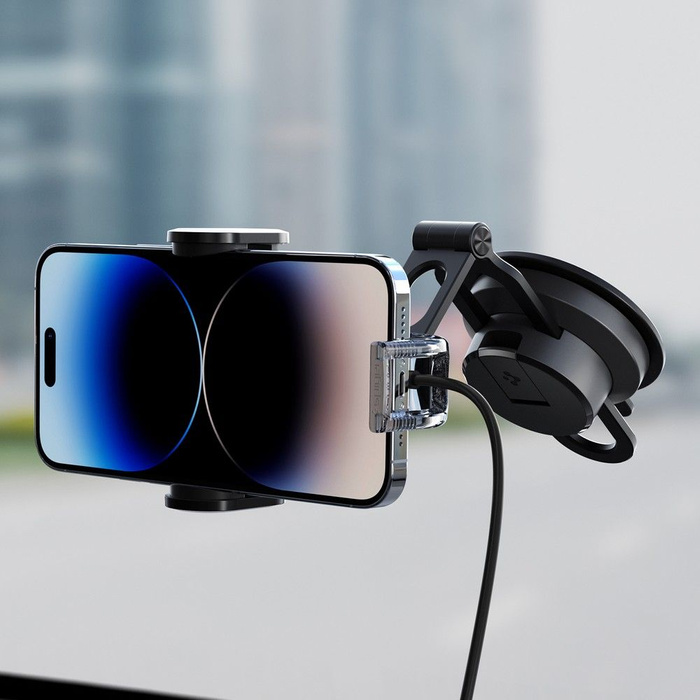 Uchwyt Spigen Uts35w Onetap Universal Windshield & Dashboard Car Mount Wireless Charger Black