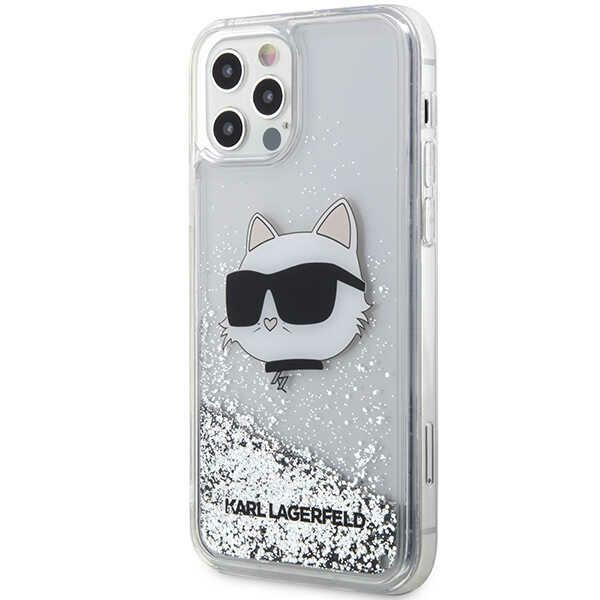 Etui Karl Lagerfeld KLHCP12MLNCHCS iPhone 12/ 12 Pro 6,1" srebrny/silver hardcase Glitter Choupette Head Case
