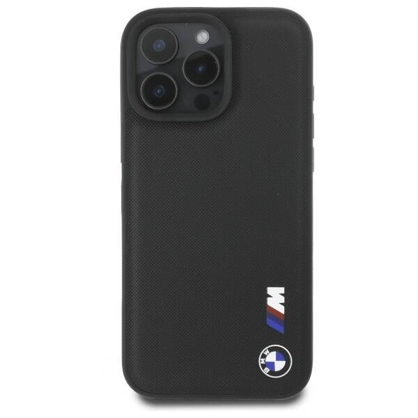 Etui BMW iPhone 16 Pro Max 6.9" czarny/black hardcase Smooth Rubber Logo