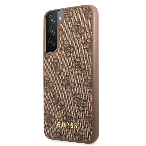 Etui GUESS Samsung Galaxy S22 4G Metal Gold Logo Brązowy Hardcase