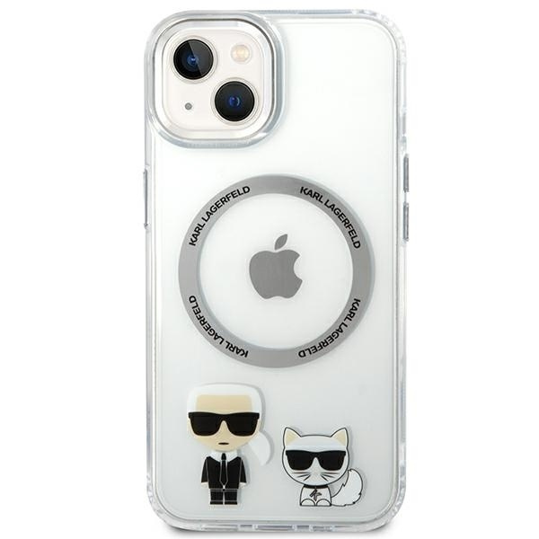 Etui KARL LAGERFELD Apple iPhone 14 Plus Karl & Choupette Aluminium Magsafe Bezbarwny Hardcase