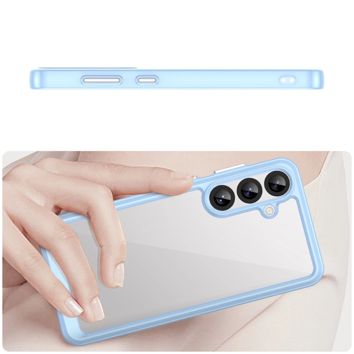 Etui Outer Space Case do Samsung Galaxy A36 pokrowiec z elastyczną ramką  - niebieskie