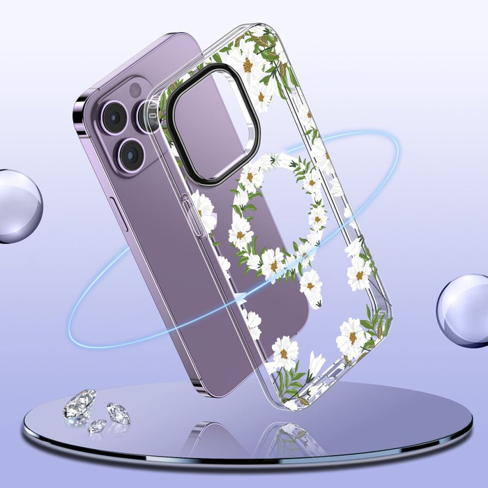 Etui Tech-protect Magmood Magsafe iPhone 15 Pro Spring Daisy Case