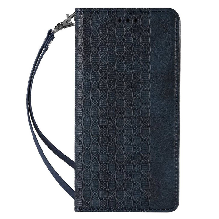 Magnet Strap Case etui Samsung Galaxy A23 5G pokrowiec z klapką portfel mini smycz podstawka niebieskie