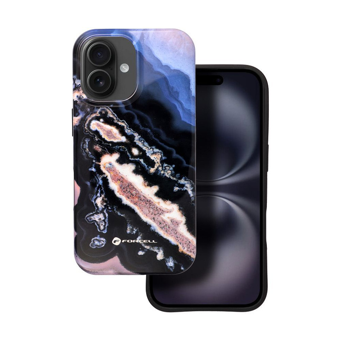 Etui na iPhone 16 Forcell F-Protect Mirage zgodny z MagSafe Military Drop-Test gold island