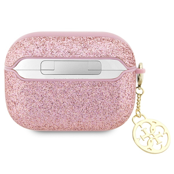 Etui Guess GUAP2GLGSHP AirPods Pro 2 cover różowy/pink Glitter Flake 4G Charm Case