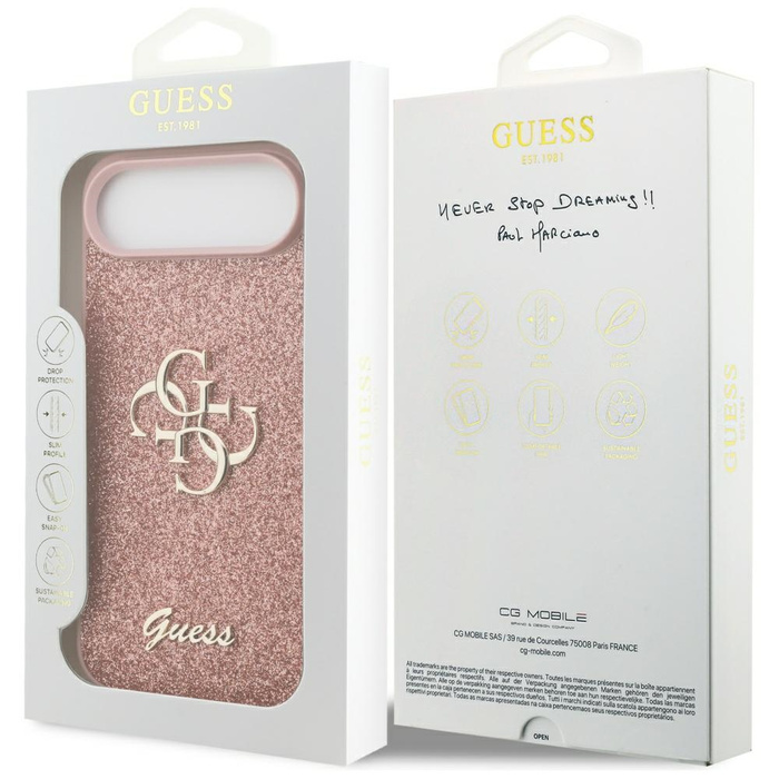 Etui Guess Fixed Glitter Big 4G do       iPhone Air różowy