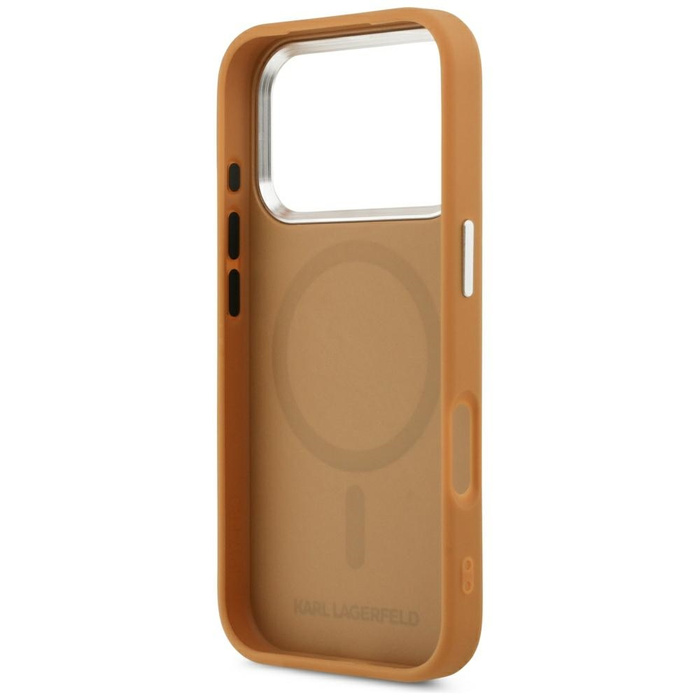 Etui Karl Lagerfeld Point & Metal Logo   MagSafe do iPhone 17 Pro brązowy