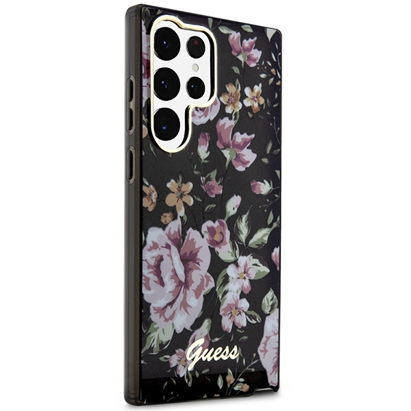 Etui Guess Guhcs23lhcfwsk S23 Ultra S918 Czarny/black Hardcase Flower Collection Case