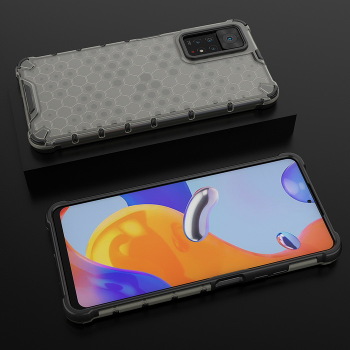 Etui Honeycomb pancerny pokrowiec z żelową ramką Xiaomi Redmi Note 11 Pro+ / 11 Pro czarny