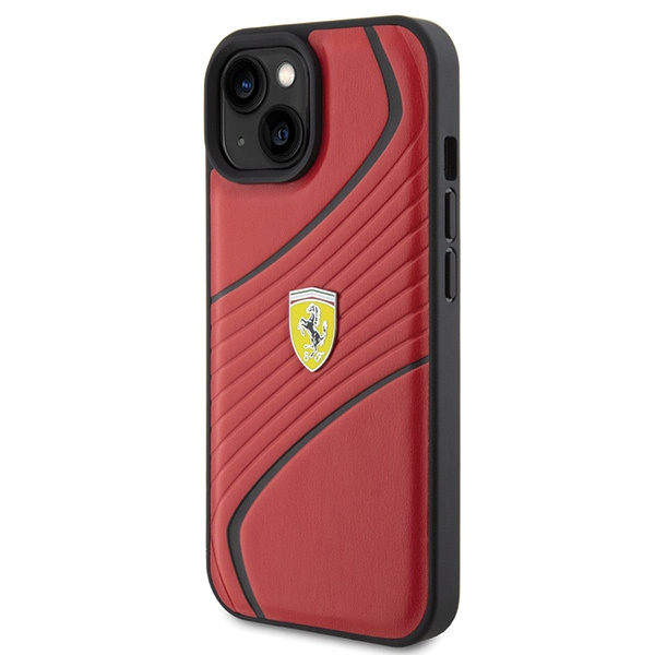 Etui Ferrari FEHCP15SPTWR iPhone 15 6.1" czerwony/red hardcase Twist Metal Logo Case