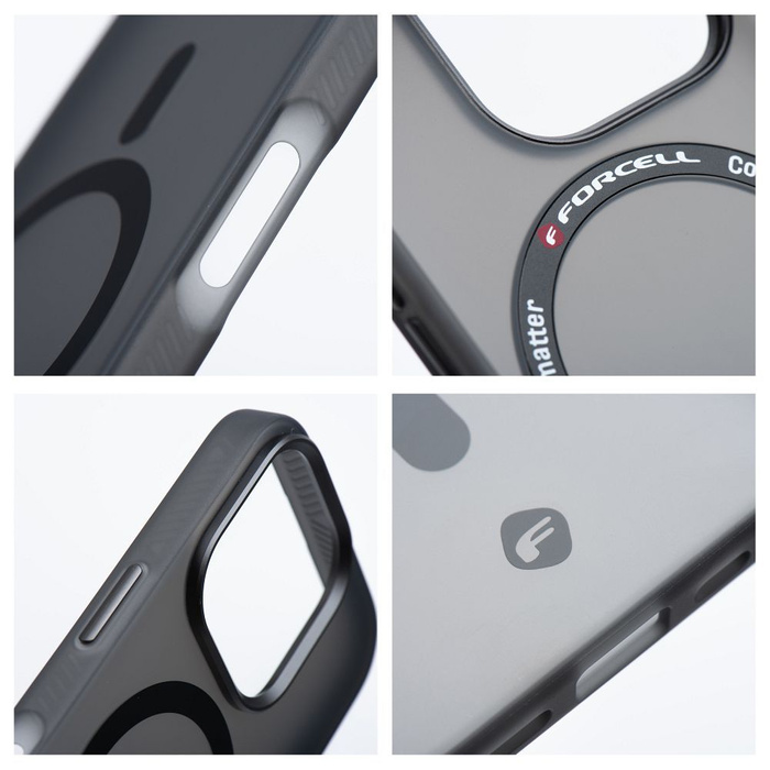 Etui na Samsung S25 Forcell F-Protect Levels Dual Layer 4D technology zgodny z MagSafe Military Drop-Test smoky black