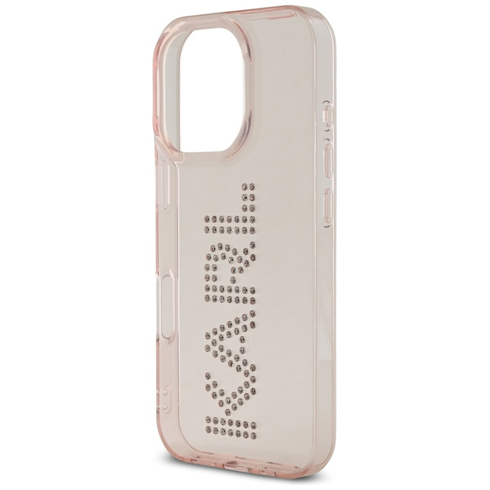 Etui Karl Lagerfeld IML Rhinestones Logo do iPhone 16 Pro Max różowy