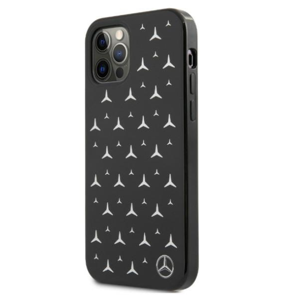 Etui MERCEDES Apple iPhone 12 Pro Max Silver Stars Pattern Czarny Hardcase