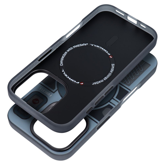 Etui na Samsung S25 Forcell F-Protect Levels Dual Layer 4D technology zgodny z MagSafe Military Drop-Test cyber grey