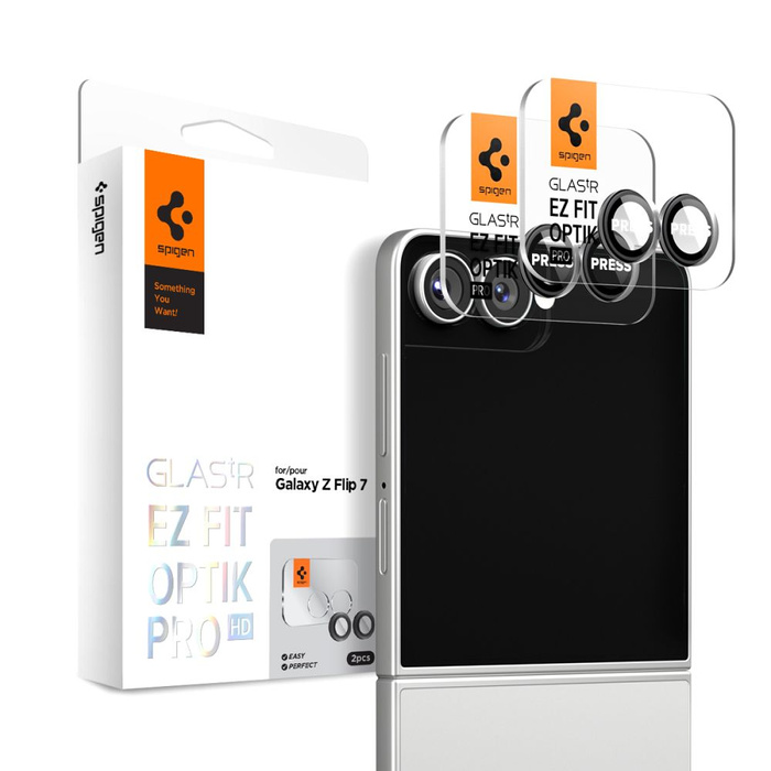 OSŁONA APARATU SPIGEN SAMSUNG GALAXY Z FLIP 7 OPTIK PRO HD GLAS.TR ”EZ FIT” CAMERA PROTECTOR 2-PACK CZARNA