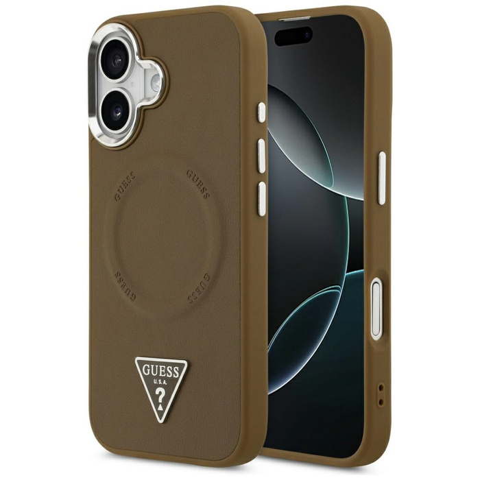 Etui Guess Triangle Logo MagSafe do      iPhone 17 brązowy