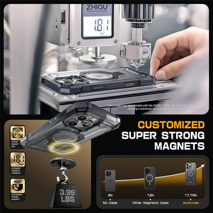 ETUI SUPCASE UB GRIP MAG MAGSAFE IPHONE 16 PRO MAX GREY