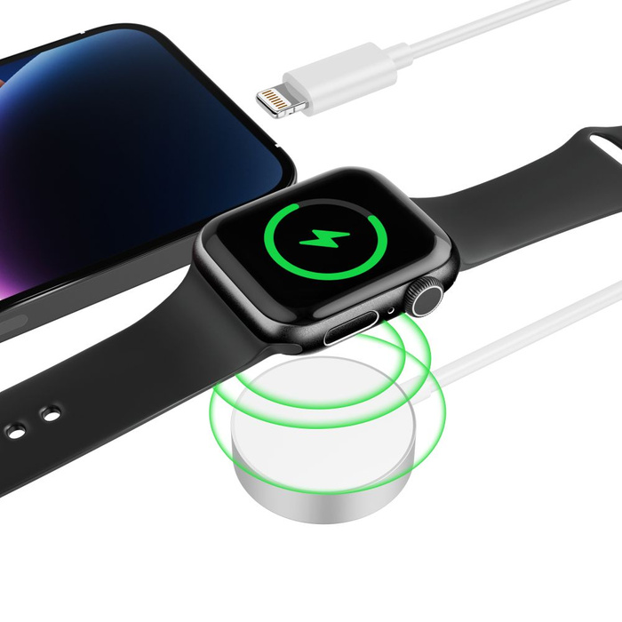 Kabel Lightning Tech-protect Ultraboost 2in1 Magnetic Charging Cable & Lightning 150cm Apple Watch Biały