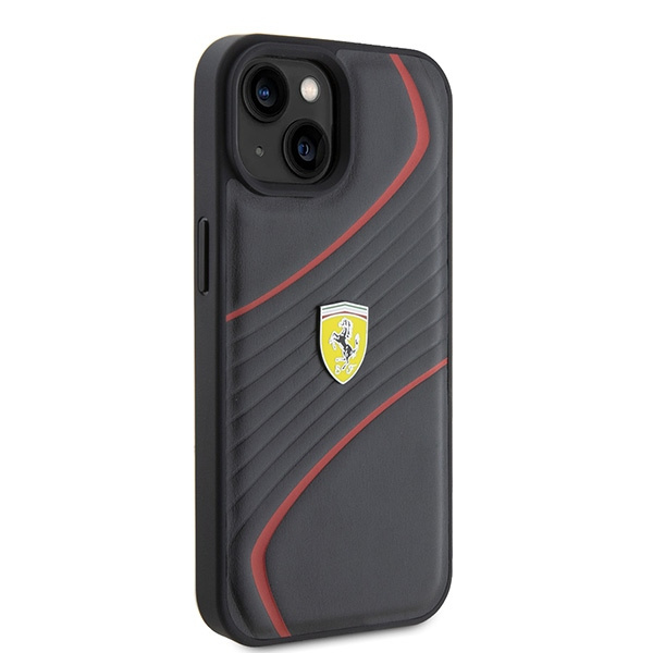 Etui Ferrari FEHCP15SPTWK iPhone 15 6.1" czarny/black hardcase Twist Metal Logo Case