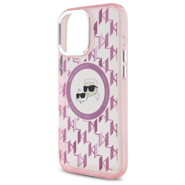 Etui Karl Lagerfeld iPhone 16 Pro Max 6.9" różowy/pink IML Monogram Karl&Choupette Head MagSafe
