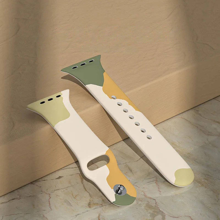 Strap Moro opaska do Apple Watch 7 / 6 / SE / 5 / 4 / 3 / 2 (45mm / 44mm / 42mm) silikonowy pasek bransoletka do zegarka wzór 6