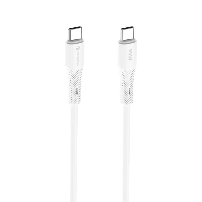 Kabel USB C do USB C Forcell F-Energy QC4.0 PD 3A 60W Silicone 1 m C344 biały