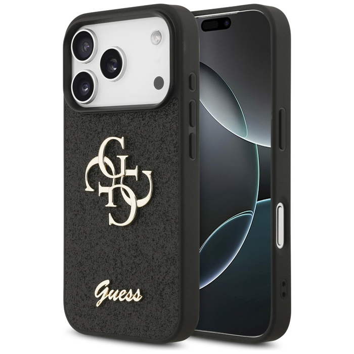 Etui Guess Fixed Glitter Big 4G do       iPhone 17 Pro czarny