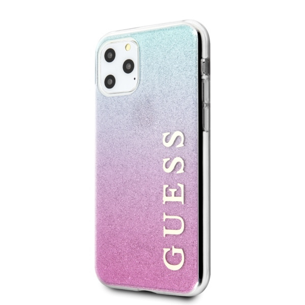 Etui GUESS Apple iPhone 11 Pro Glitter Gradient Różowy Niebieski Case