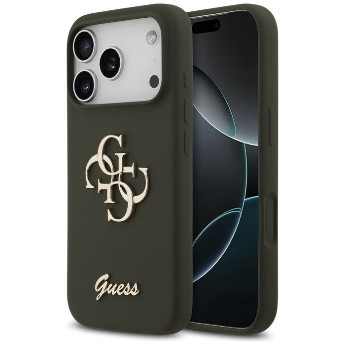 Etui Guess Silicone Big 4G Script do     iPhone 17 Pro khaki